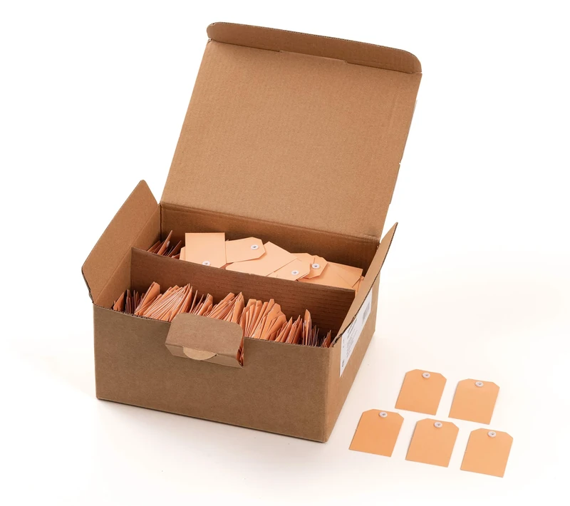 HERMA 6012 Mini Tags Pack of 1000, 35 x 60 mm, Gift Tags for Labelling, Cardboard Hanging Labels, Blank Paper Tags, Labels with Eyelet, Brown