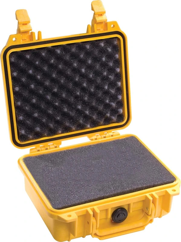 PELI 1200 Protective Case for DSLR Camera, Lens and Accessories, IP67 Rated, 12L Capacity, Made in US, With Customisable Foam Insert, Yellow