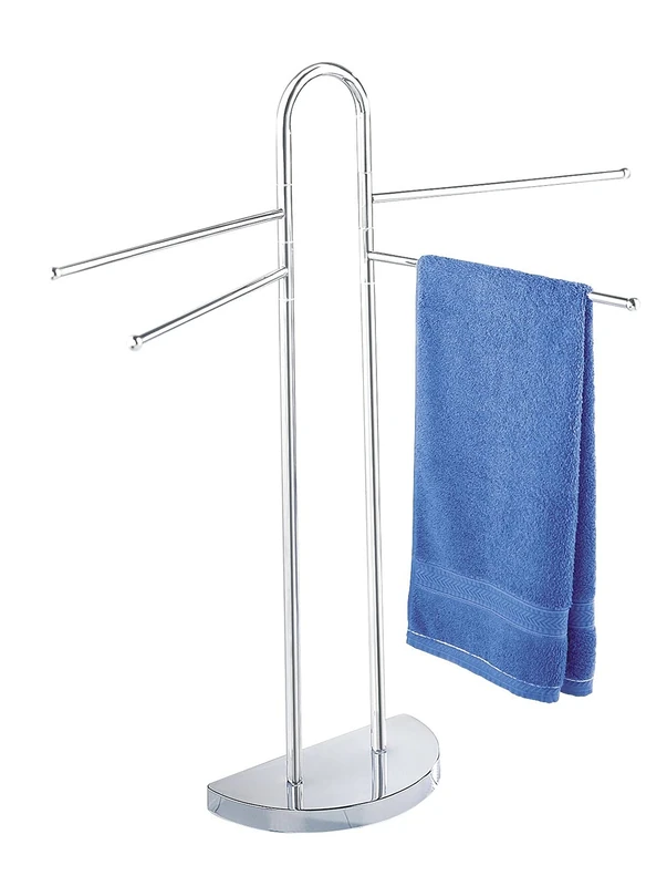 Wenko 16610100 Towel stand Cosenza clothes stand, semicircular stand, Metal Steel, 33 x 93.5 x 48 cm, Chrome