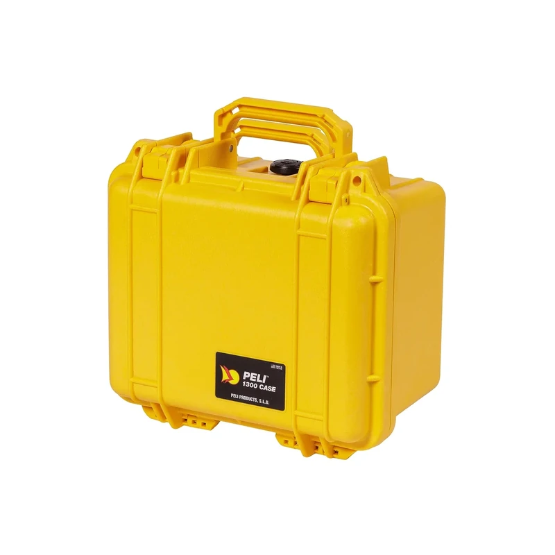 PELI 1300 Shockproof Hard Camera Case, IP67 Watertight and Dustproof, 17L Capacity, Made in US, With Customisable Foam Inlay, Yellow