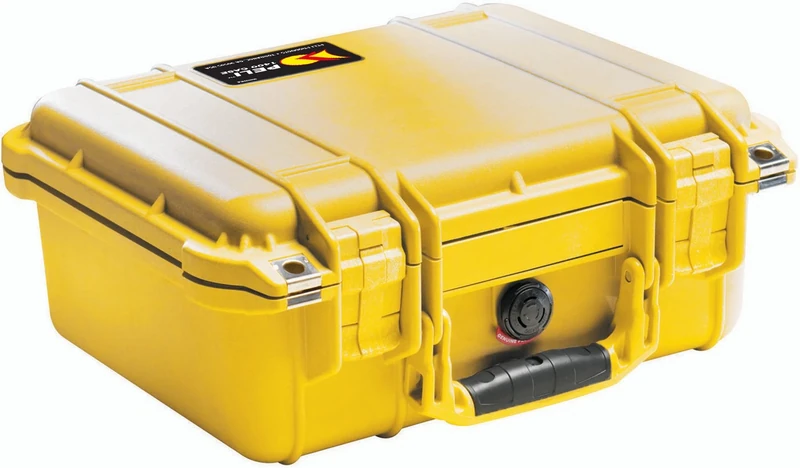 PELI 1400 Polypropylene Protector Case for Camera and Video Equipment, IP67 Watertight, 19L Capacity, Made in Germany, No Foam, Yellow