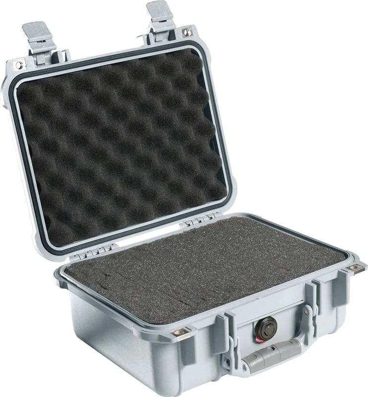 PELI Protector 1400 Impact Resistant Case, IP67 Watertight, 19L Capacity, Made in Germany, With Customisable Foam Inlay, Silver