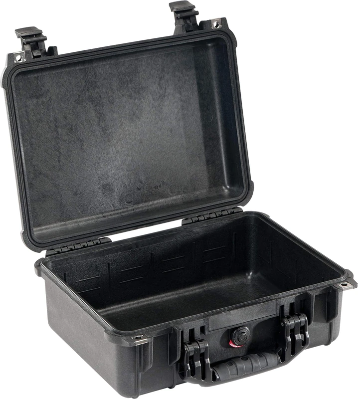 PELI 1450 Protective Hard Case for Video and Camera Equipment, IP67 Watertight, 31L Capacity, Made in Germany, No Foam, Black