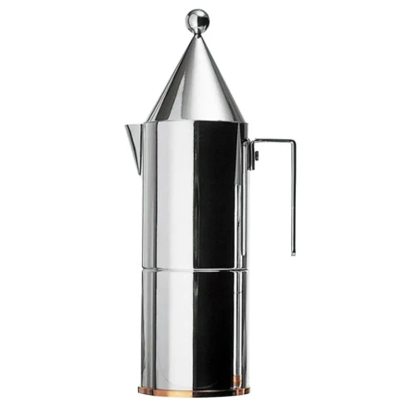 Officina Alessi La Conica 6 Cup Espresso Coffee Maker, Silver