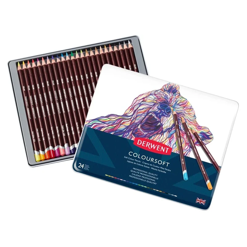 Derwent Coloursoft Colouring Pencils, Drawing & Writing, Set Of 24, Ideal For Colour Building, Professional Quality, 0701027