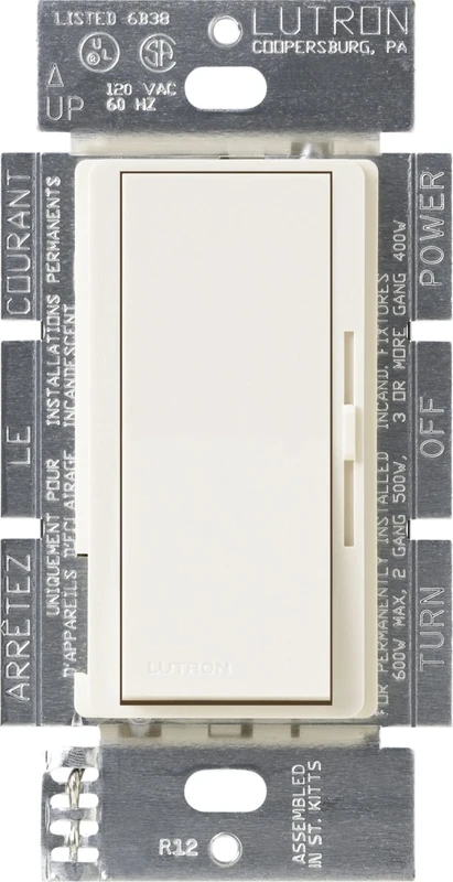 Lutron Electronics Co. DVSCFSQ-F-BI Diva Satin Colors Fan Control, Biscuit - Image 1