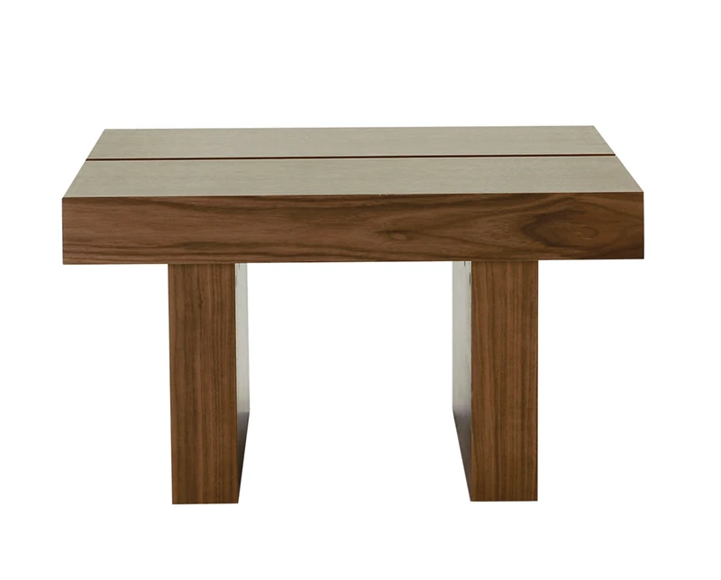 TemaHome Wood Honeycomb Panel Tokyo Side Table with Walnut Veneer, 62 x 62 x 35 cm, Brown