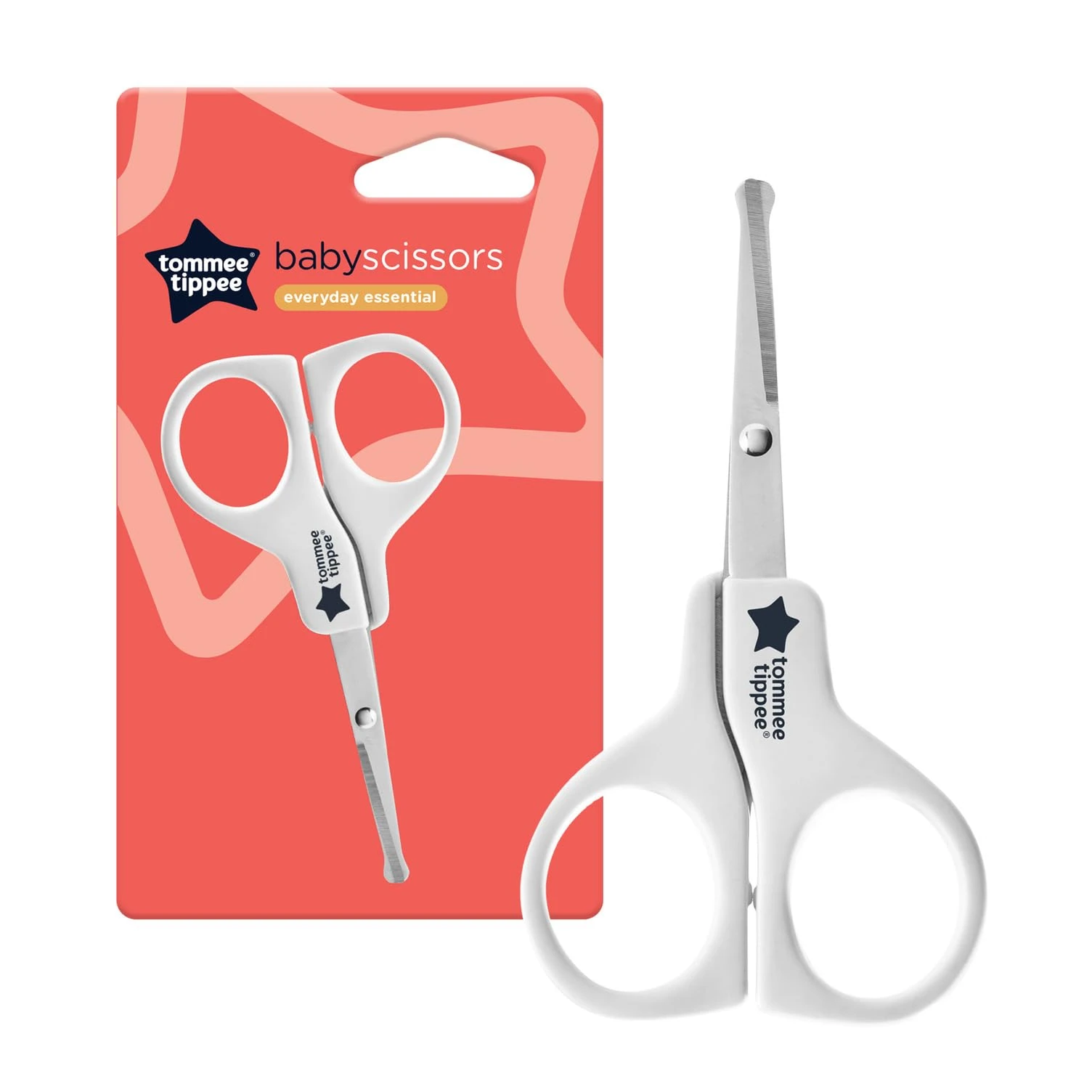 Tommee Tippee Everyday Essential Baby Nail Scissors, Suitable for 0m+, with Comfortable Easy-Hold Handles and Rounded Ends for Safe Nail Trimming