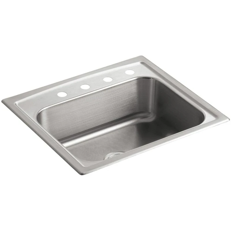 KOHLER K-3348-4-NA Toccata Single-Basin Self-Rimming Kitchen Sink, Stainless Steel Kohler