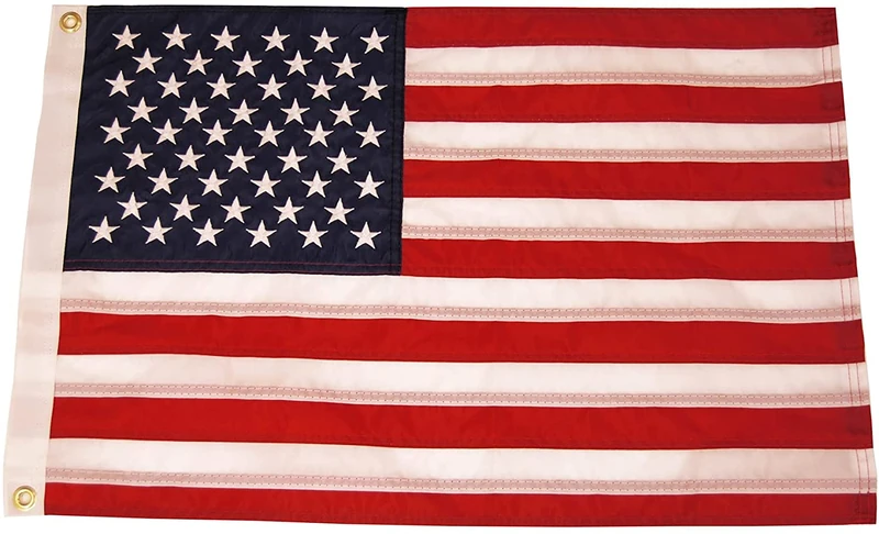 TAYLOR MADE PRODUCTS Sewn American Flag for Boats, 30" x 48", Marine-Grade Nylon, Fade Resistant, Brass Grommets, Embroidered Stars and Stripes, Flag only - 2020109198