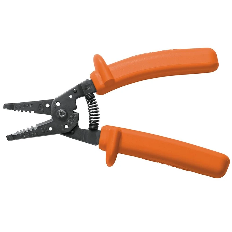 Klein Tools 11055-INS Insulated Klein-Kurve Wire Stripper/Cutter, Orange
