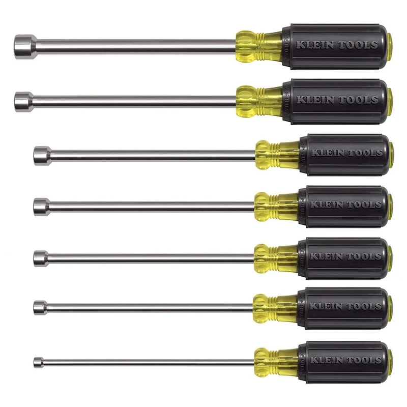 Magnetic Nut Driver Set, 15 cm Shafts, 7-Piece Klein Tools 647M
