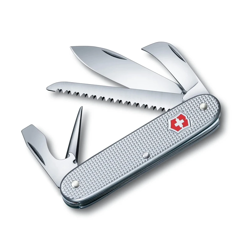 Victorinox Swiss Army 7 Alox Swiss Army Knife, Medium, Multi Tool, 7 Functions, Large Blade, Silver