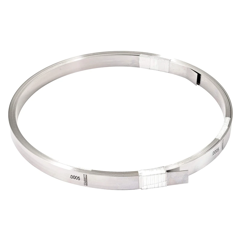 Starrett 666-1/2 Steel Thickness Feeler Gage Coil, 0.0005" Thickness, 1/2" Width, 25' Length