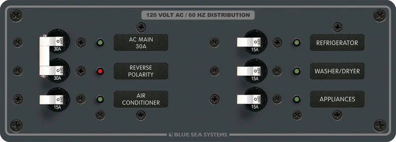 BLUE SEA 8099 BREAKER PANEL 120VAC 6 POS