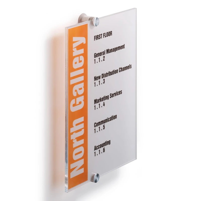 Durable Crystal Information Sign A4 Landscape, Door and Wall Sign, Includes Fittings, ideal for Offices, Hotels, Public Buildings, etc.