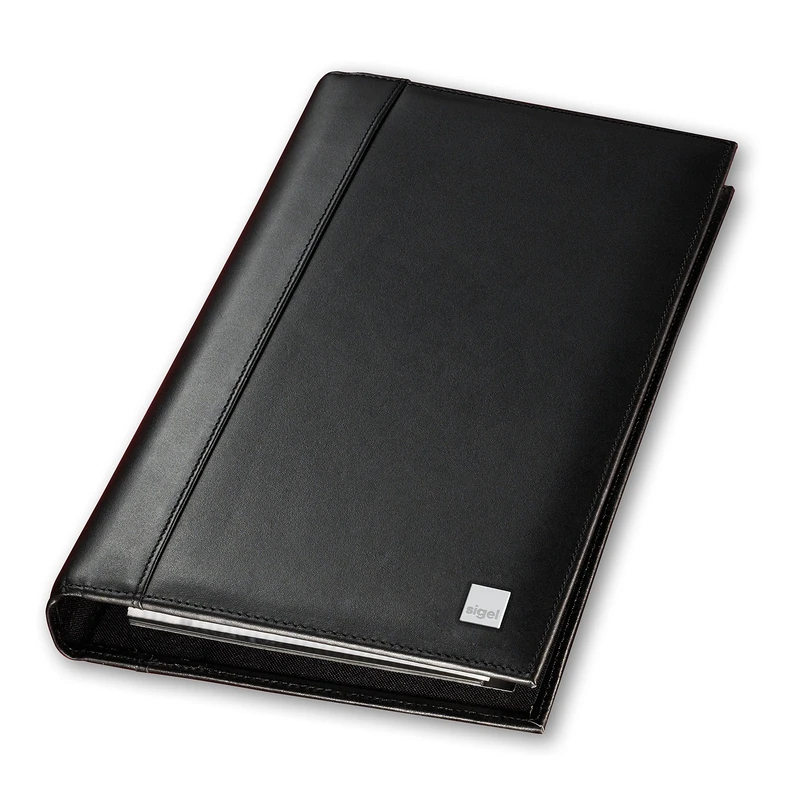 SIGEL VZ204 Leather Business Card Organiser, Torino, 16 x 27.5 cm, Black