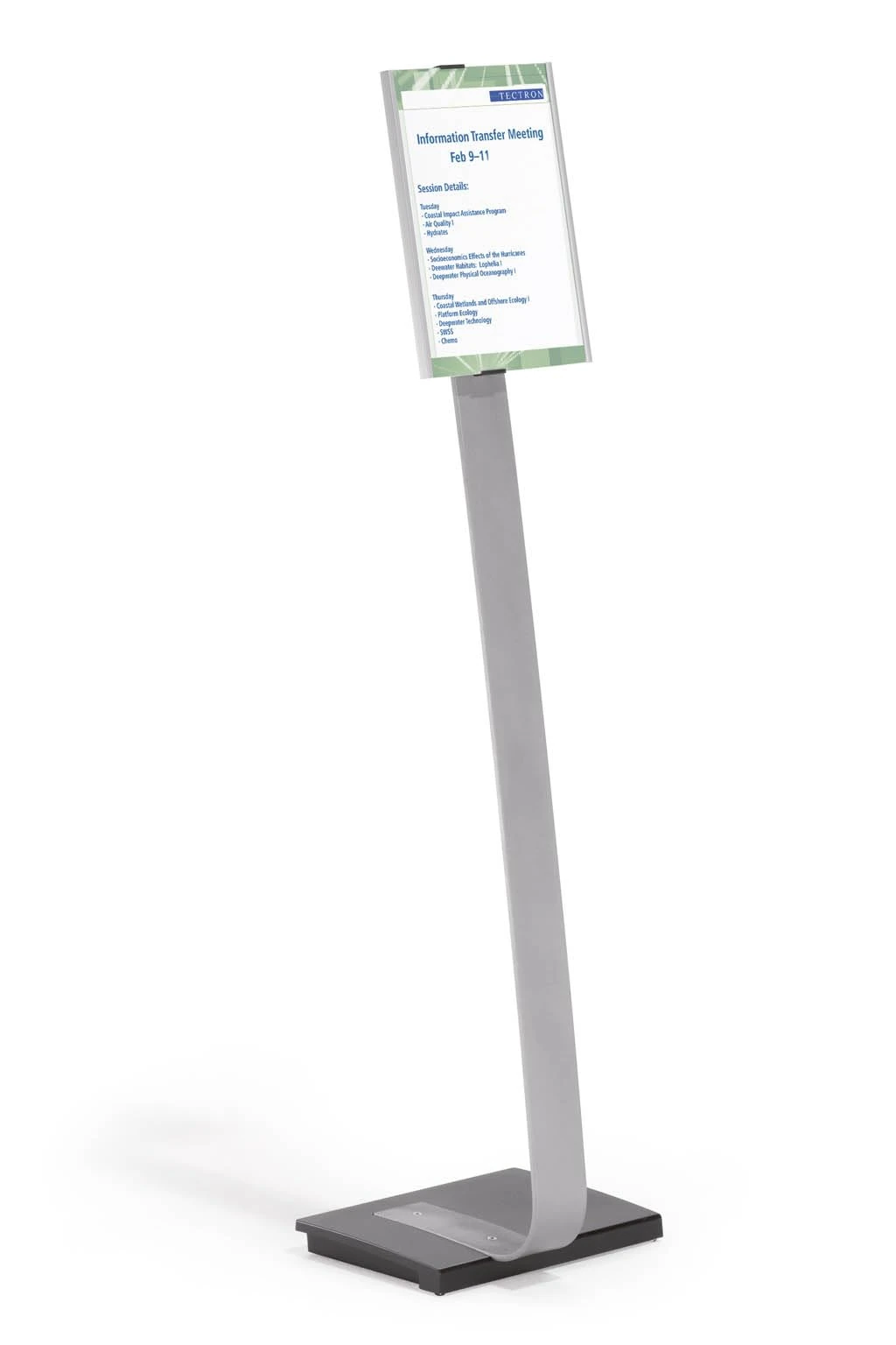 Durable Info Sign A4 | Floor Standing Information Stand | 1.18m in Height | Silver | Ideal for Offices, Conferences, Exhibitions, etc.