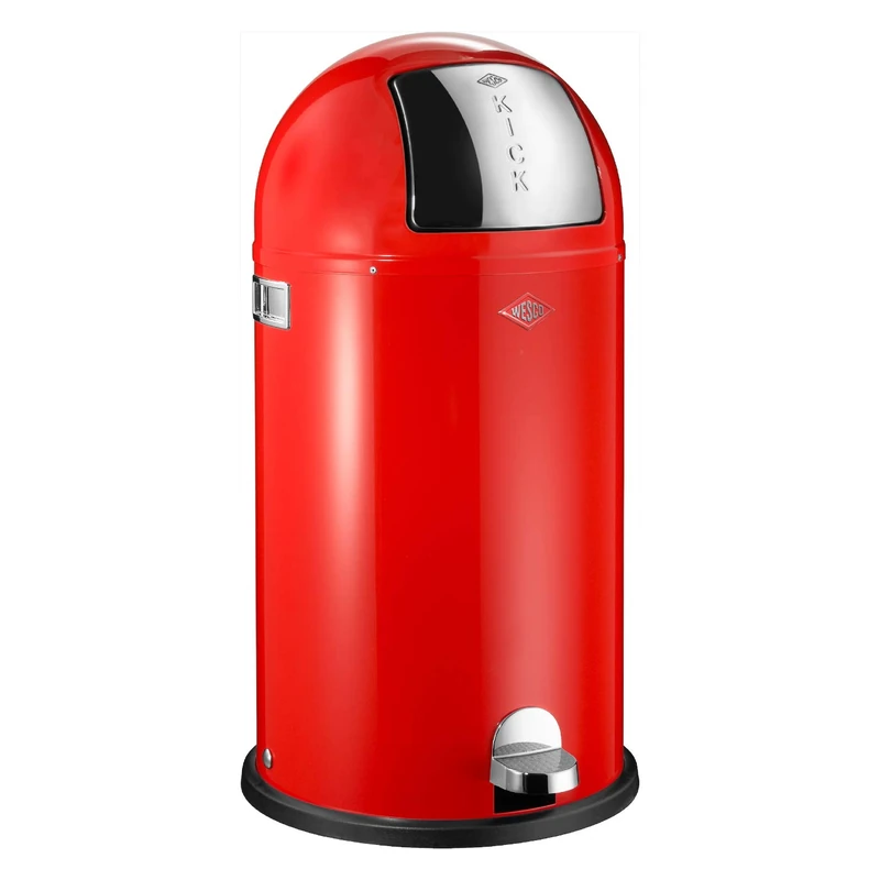 Wesco 177731-02 Kickboy Waste Bin, Steel, Red, 40 x 75.5 cm - Image 1
