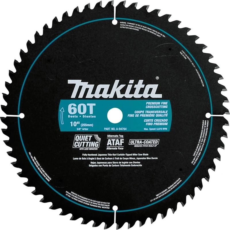 Makita A-94764 10-Inch 60 Tooth Ultra Coated Mitersaw Blade - Image 1