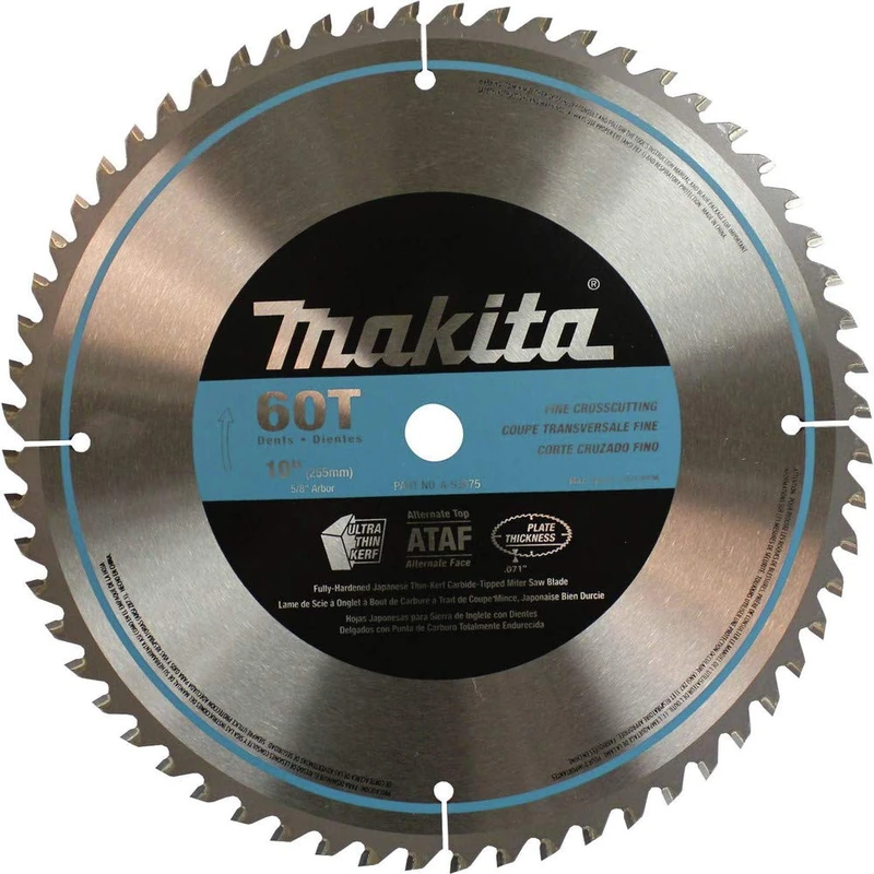 Makita A-93675 10-Inch 60 Tooth Micro Polished Mitersaw Blade