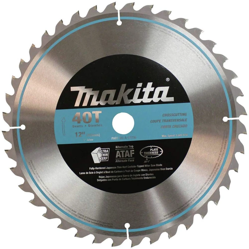 Makita A-93706 12-Inch 40 Tooth Micro Polished Mitersaw Blade