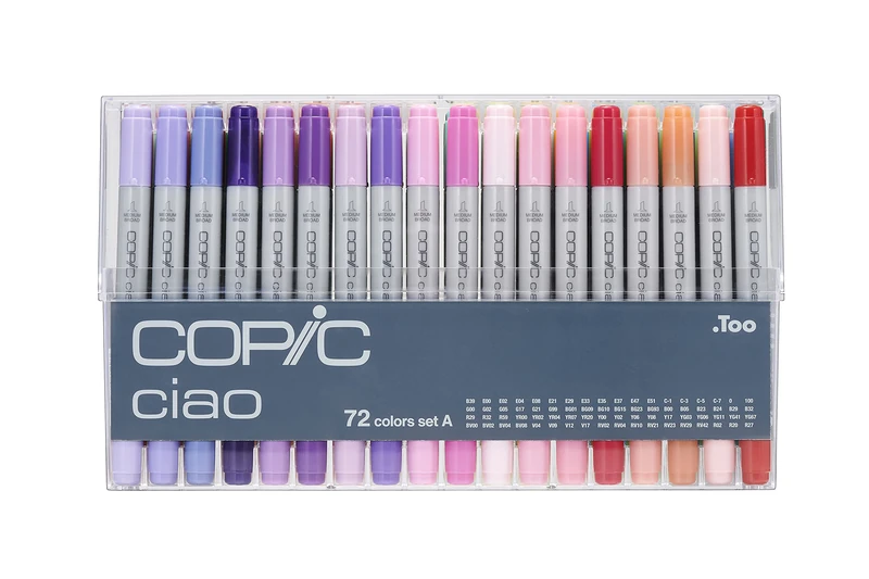 Copic Ciao Dual-Ended Marker Pen, Multicoloured, Set A, For Art, Graphics, Bullet Journaling, Sketching, Drawing, Designers, Artists, Hobbyists, Refillable Ink, Replaceable Nibs