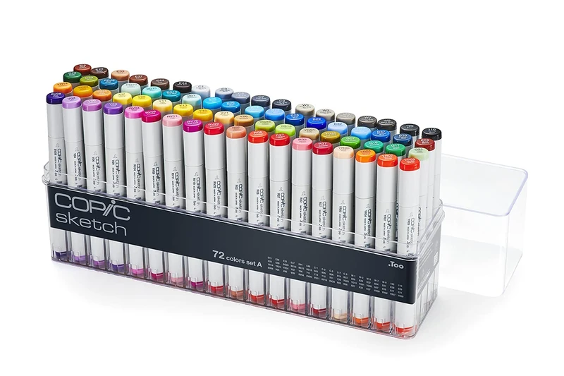 COPIC Sketch Coloured Marker Pen - Set Of 72 A, For Art & Crafts, Colouring, Graphics, Highlighter, Design, Anime, Professional & Beginners, Art Supplies & Colouring Books