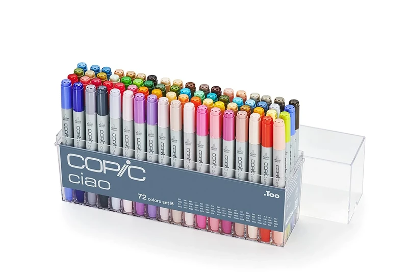 COPIC Ciao Coloured Marker Pen - Set Of 72 B, For Art & Crafts, Colouring, Graphics, Highlighter, Design, Anime, Professional & Beginners, Art Supplies & Colouring Books
