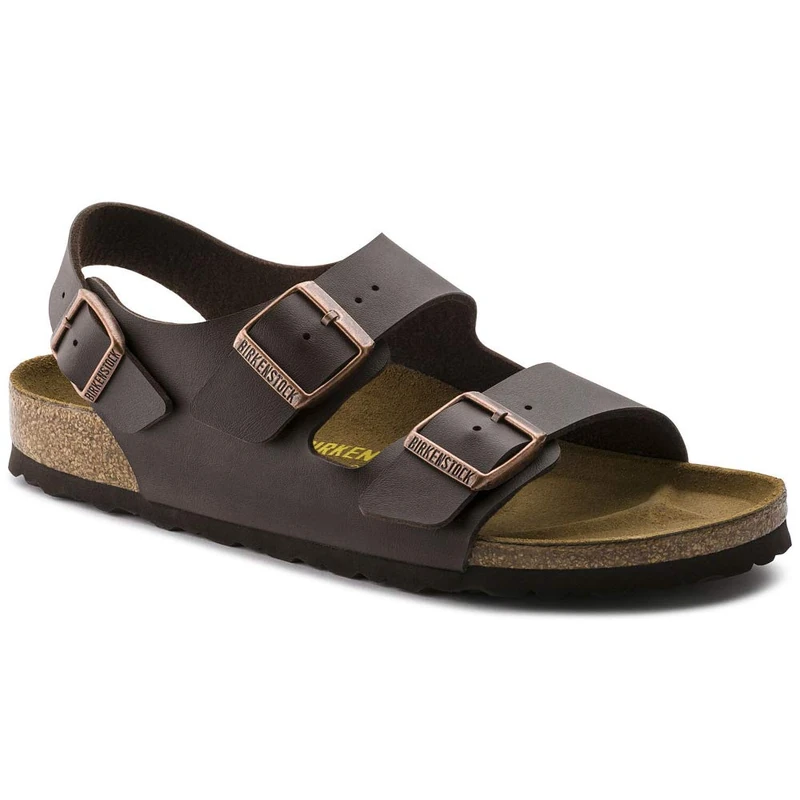 Birkenstock MILANO Birko-Flor Wide, Men's Slingback Sandals, Brown (Dark Brown), 7 UK (40 EU)