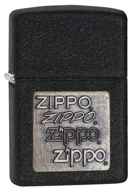 Zippo Zippo Brass Emblem Lighter - Black Crackle