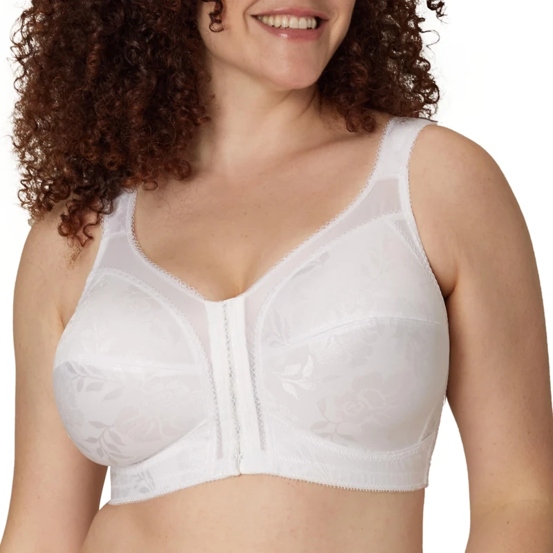 Playtex Women's Front Close With Flex Back Bra Bra, White, 44DD