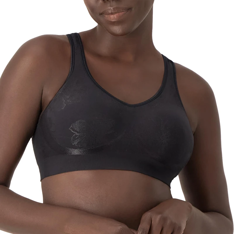 Bali Women's Double Support Spa Closure Wire-Free Bra, Black, 34D