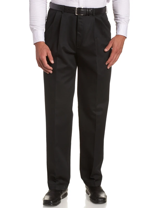 Haggar Men's Work to Weekend Classic Fit Pleat Regular and Big and Tall Sizes, Black, 40W x 29L - Image 1