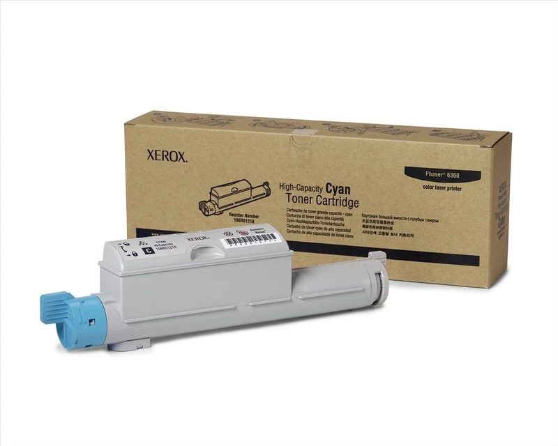 Xerox Phaser 6360 Cyan High Capacity Toner Cartridge (12,000 Pages) - 106R01218