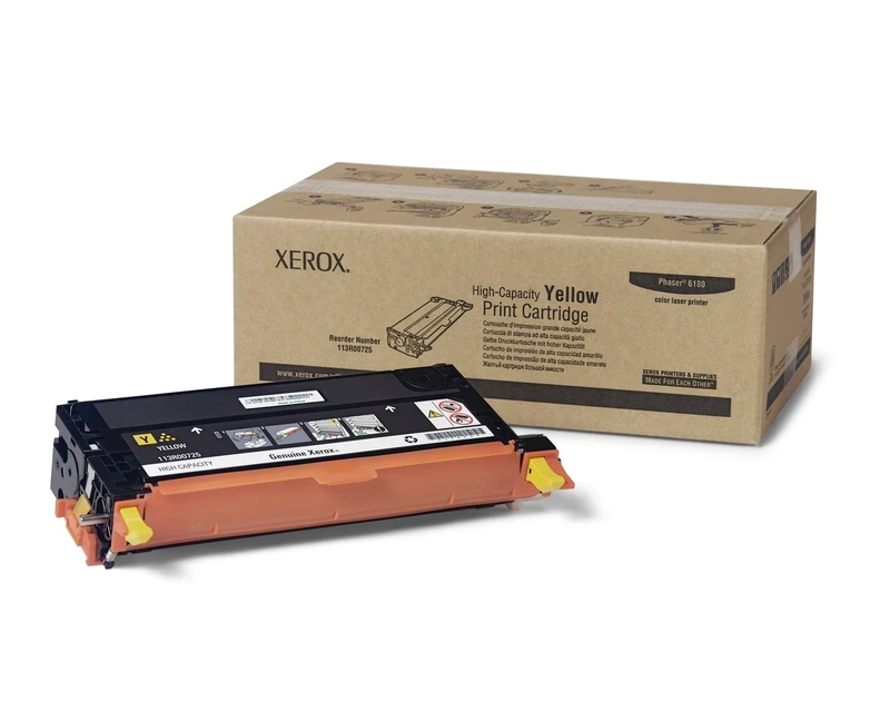 Xerox Phaser 6180/6180 MFP Yellow High Capacity Toner Cartridge (6,000 Pages) - 113R00725