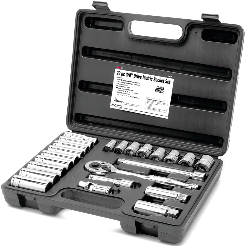 Performance Tool W38914 3/8-Inch Drive MET Socket Set, 23 -Piece, 1-Pack