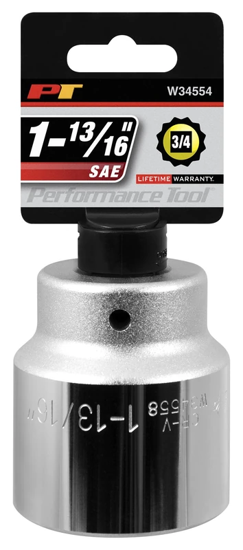 PERFORMANCE TOOL W34558 3/4-Inch Drive 12-Point SAE Standard Socket, 1-13/16-Inch