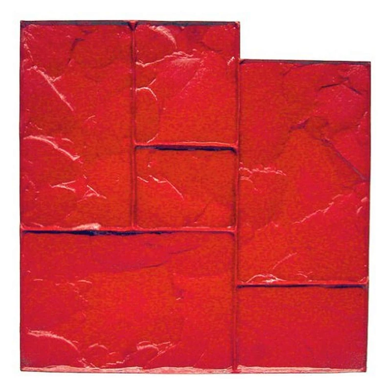 BonWay 12-875 24 x 24-inch Ashlar Cut Stone Urethane Floppy Mat for Decorative Concrete - Red - Image 1