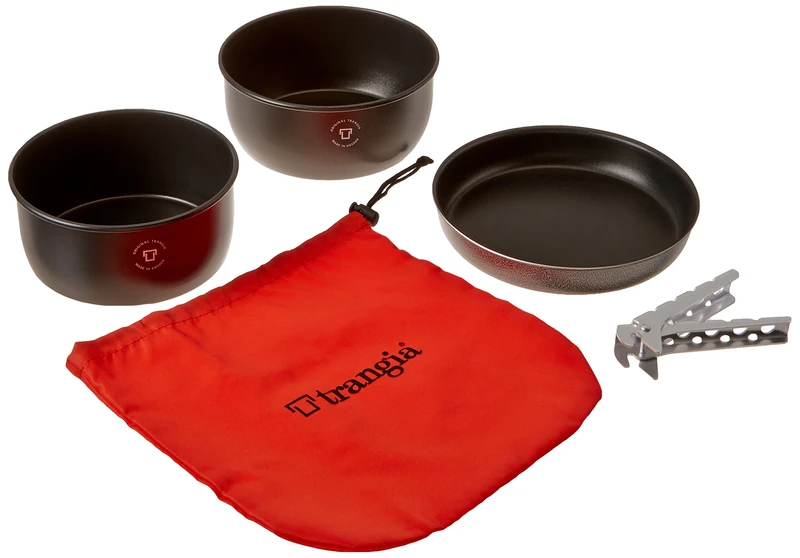 Trangia Tundra 1 Non-Stick Cook Set 2 Saucepans 1 Frypan, Handle and Carry Bag for Gas Stoves