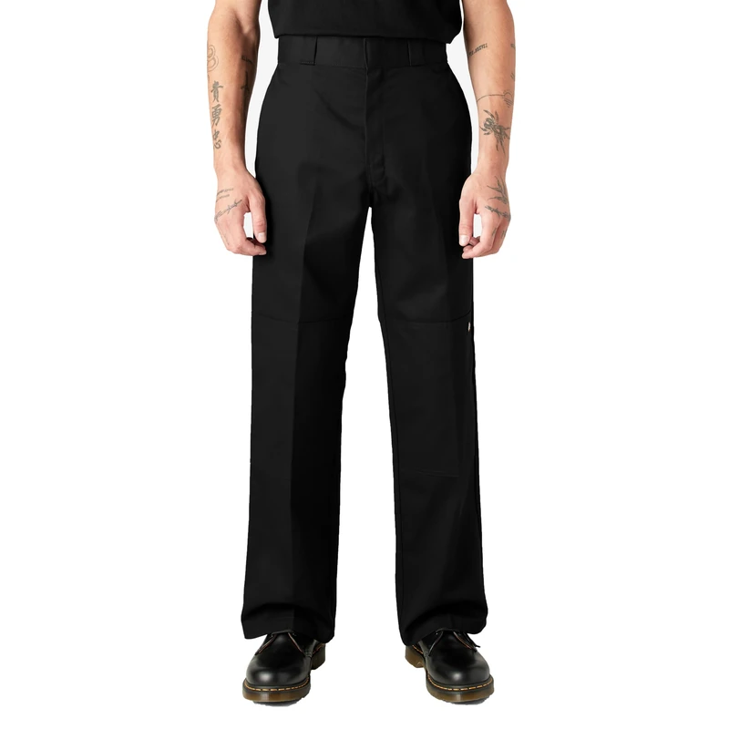 Dickies Men's Loose Fit Double Knee Twill Work Pant, Black, 28W x 32L