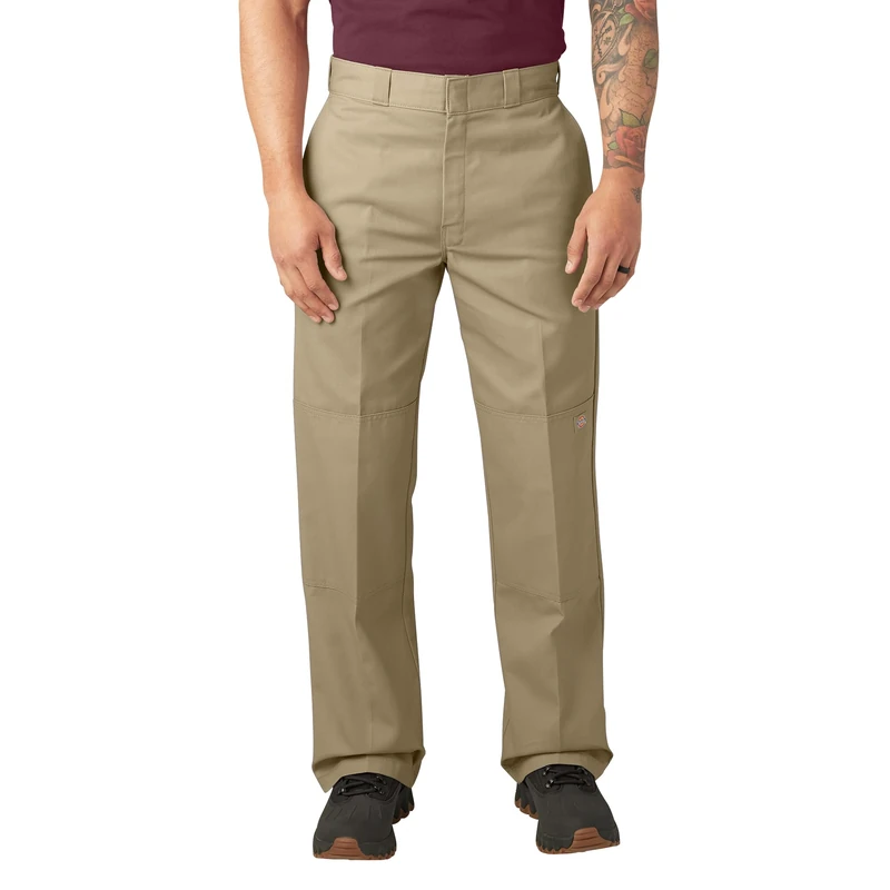 Dickies Men's Double Knee Work Straight Trousers, Beige (Khaki), Size W30/L32