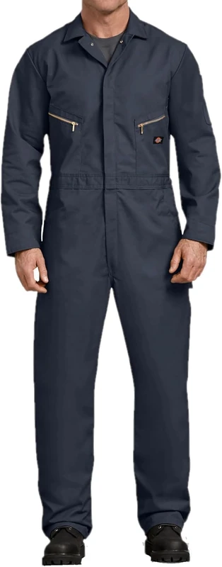 Dickies Men's Long Sleeve Deluxe Coverall, Dark Navy, 3X Large-Tall