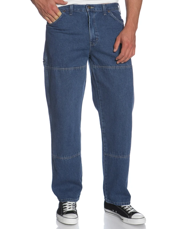 Dickies Men's Relaxed Fit Workhorse Jean, Stone Washed Indigo Blue, 33W x 30L