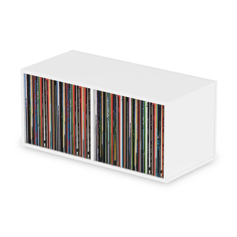 Glorious Record Box White 230 – 115 Sheets Per Compartment, Up to 230 Sheets in 12 Inch Format, Easily Stackable, Optically Matched, White