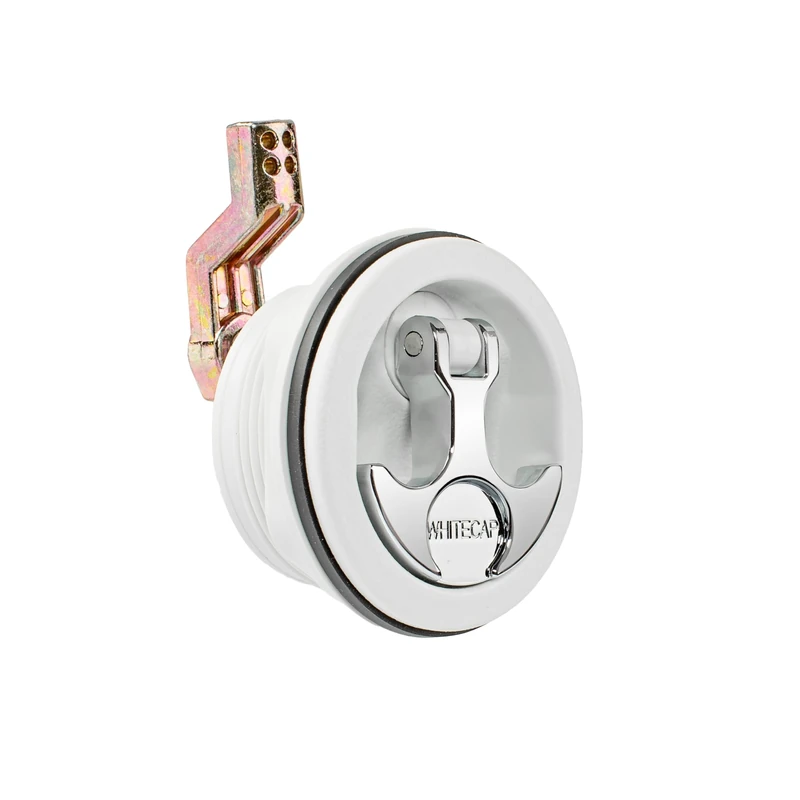 Whitecap Industries S-226WC Chrome Plated Zamac and White Nylon Keyed Lock T- Handle Latch