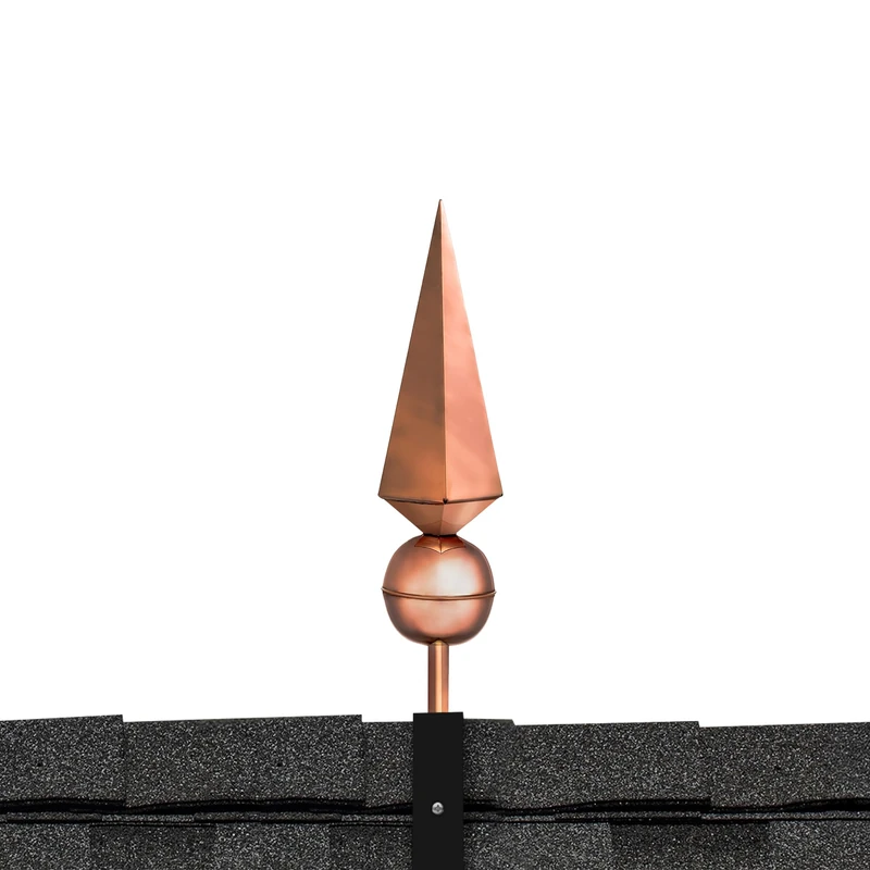 Good Directions 701 Lancelot Finial with roof Mount, Polished Copper - Image 1