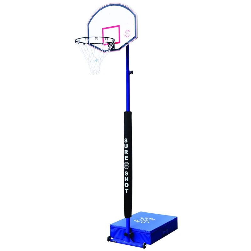 Sure Shot Compact Hoops Portable Basketball/Netball Combo Hoop and Stand, Adjustable to 1.2 m to 3.05 m Official Height