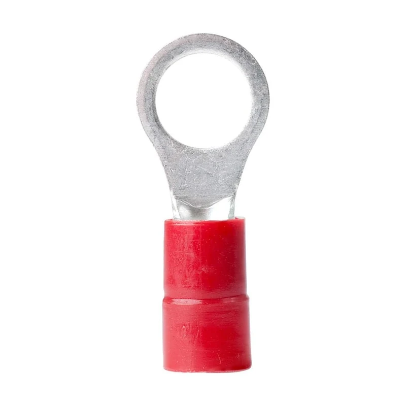 Ancor 222236 Marine Grade Electrical Nylon Insulated Double Crip Funnel Entry Ring Terminals with Insulation Grip (8-Gauge, Size 3/8 Screw, 100-Pack)