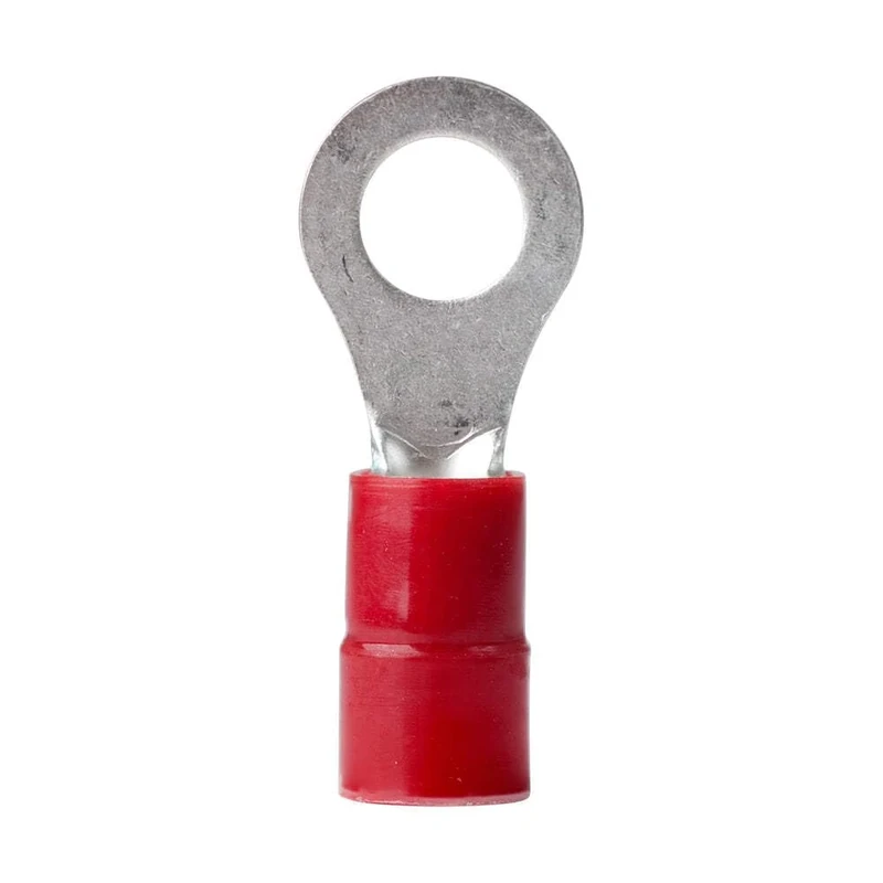 Ancor 222235 Marine Grade Electrical Nylon Insulated Double Crip Funnel Entry Ring Terminals with Insulation Grip (8-Gauge, Size 5/16 Screw, 100-Pack)